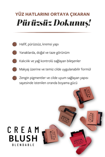 Pastel Cream Blush - Krem Allık 50 Brownie 3.6 g