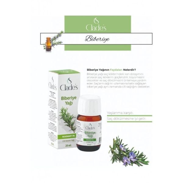 Clades Biberiye Yağı 20 ml