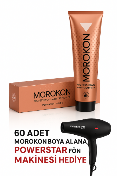 Morokon Saç Boyası 60 adet + Powerstar Fön Makinesi Hediyeli