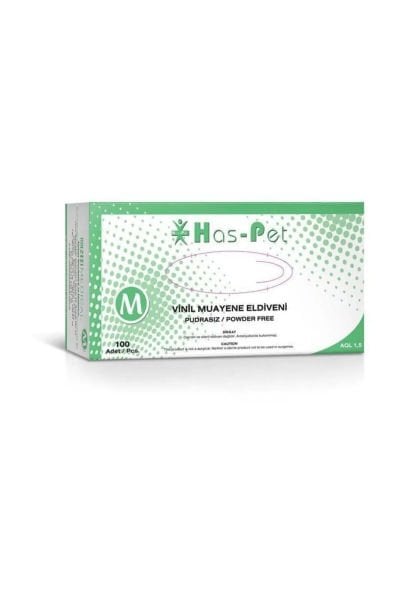 Haspet  Vinil Muayene Eldiveni Pudrasız 100'lü Medium