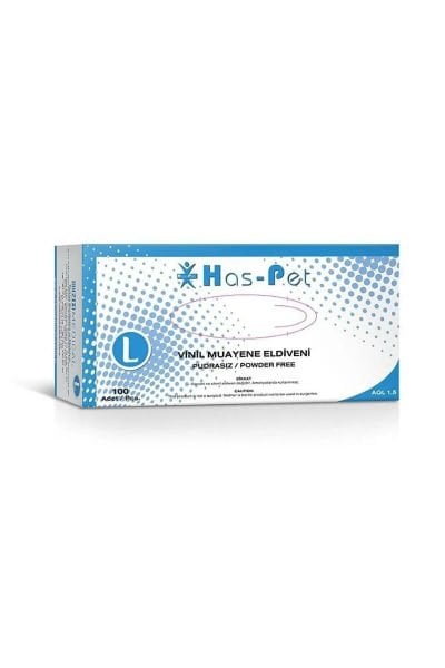 Haspet  Vinil Muayene Eldiveni Pudrasız 100'lü Large